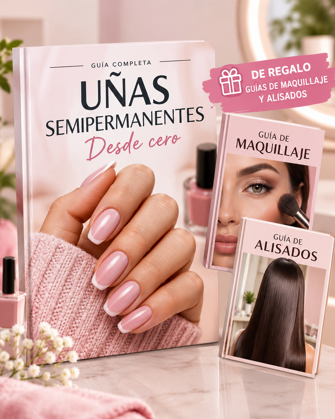 DE TUS MANOS  A TUS INGRESOS  Guía de Uñas Semipermanentes 💅 🎁 MAQUILLAJE + 🎁ALISADOS
